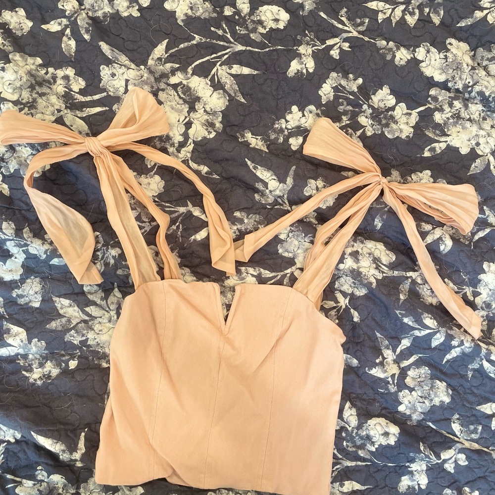 Forever 21 Blush Bustier Tie Strap Tank Top